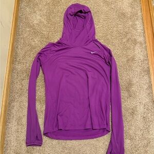 Nike Purple/Fuchsia Dri-Fit Fitted Long Sleeve Hoodie